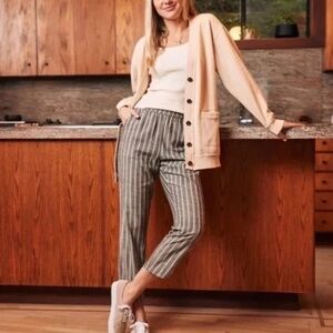 Marine Layer Allison Pant Striped Gray White Size Large